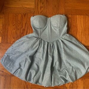 Women’s Prom Akira Denim And Diamonds Halter Sweetheart Dress Up Blue Size S